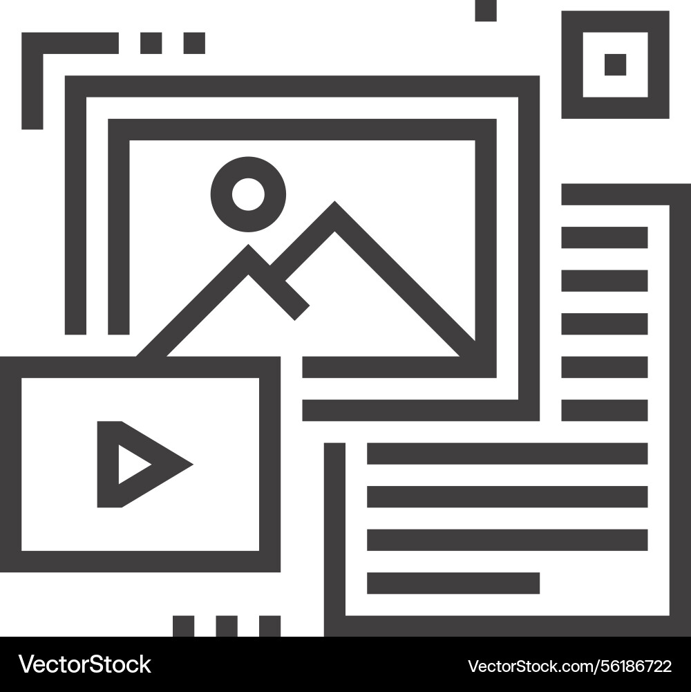 Unstructured data flat line web icon Unstructured data flat line web icon vector image