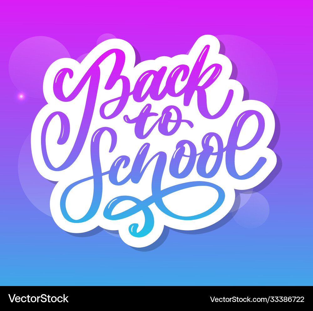 Welcome back to school hand brush lettering Welcome back to school hand brush lettering vector image
