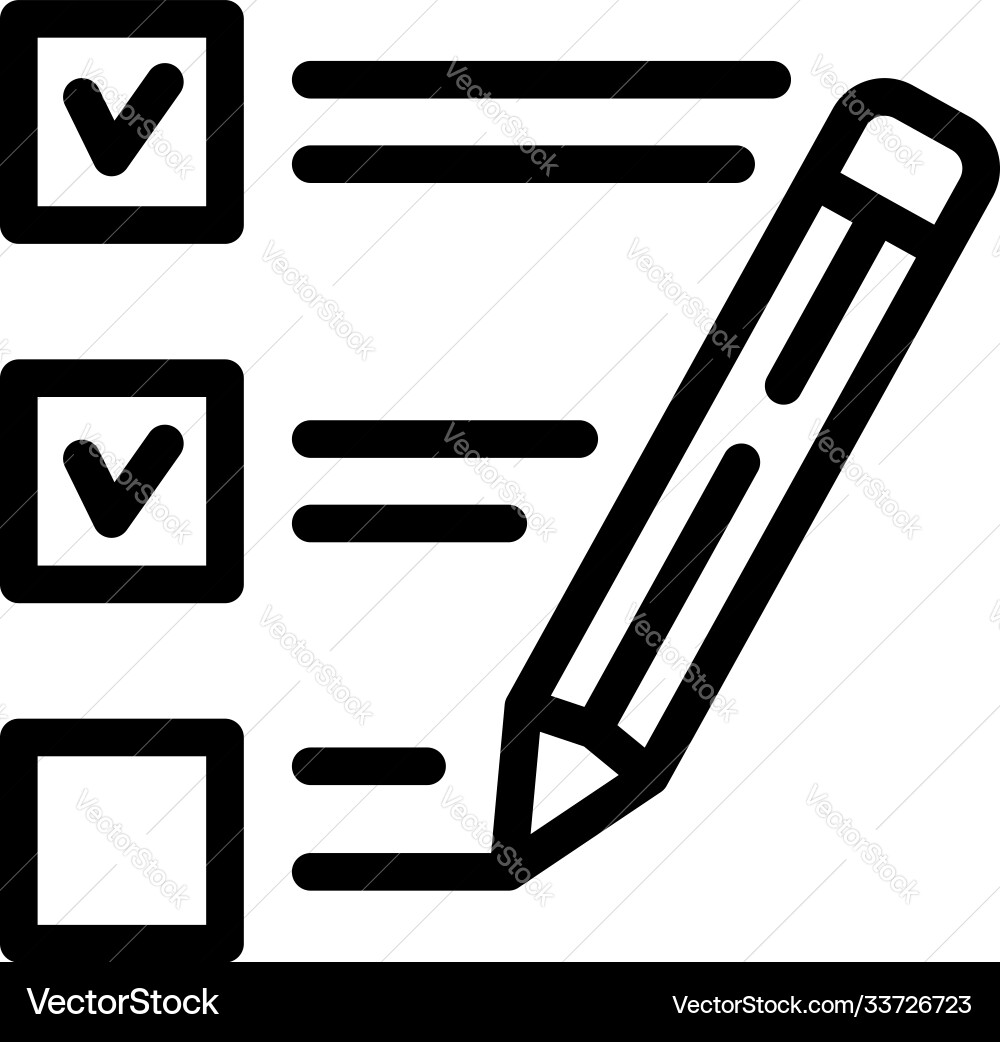 Certificate list pen write icon outline style Certificate list pen write icon outline style vector image
