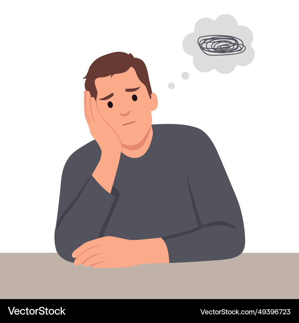 Confused Man - Problem Solving vector image