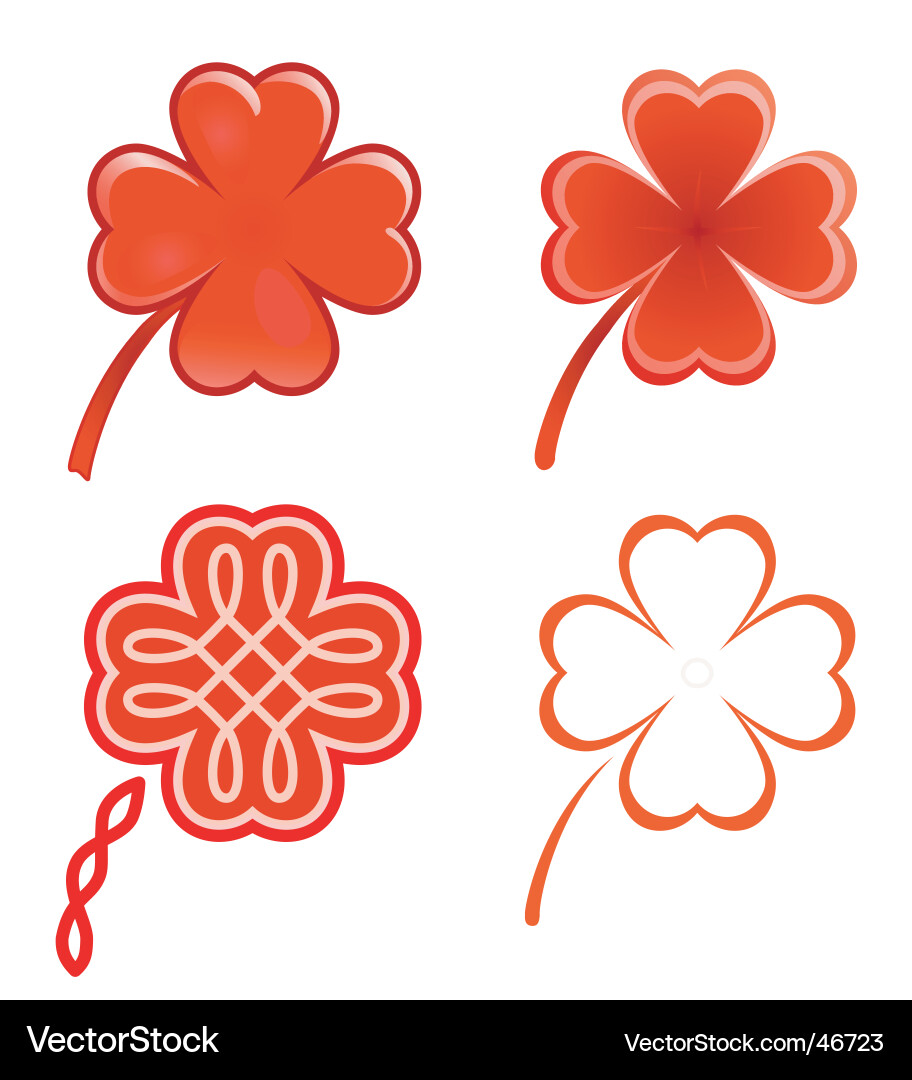 Four-Leaf Clover Symbol Vector Image