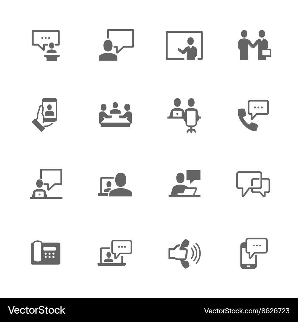 Geschäftskommunikation Icons Vektorbild