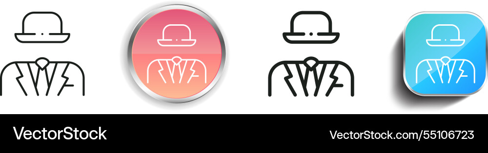 Invisible man icon thin linear regular and button vector image