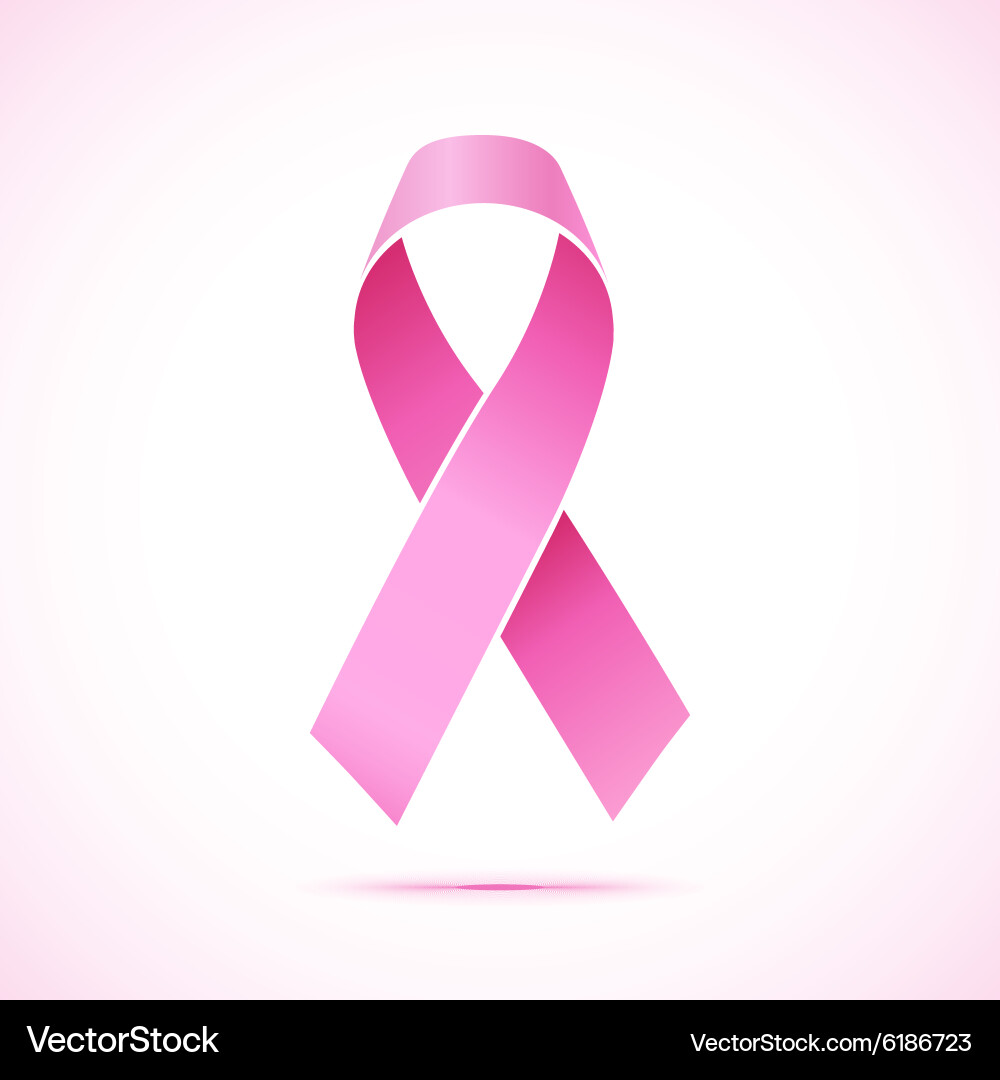 Pink Ribbon Icon - Breast Cancer Awareness vector image