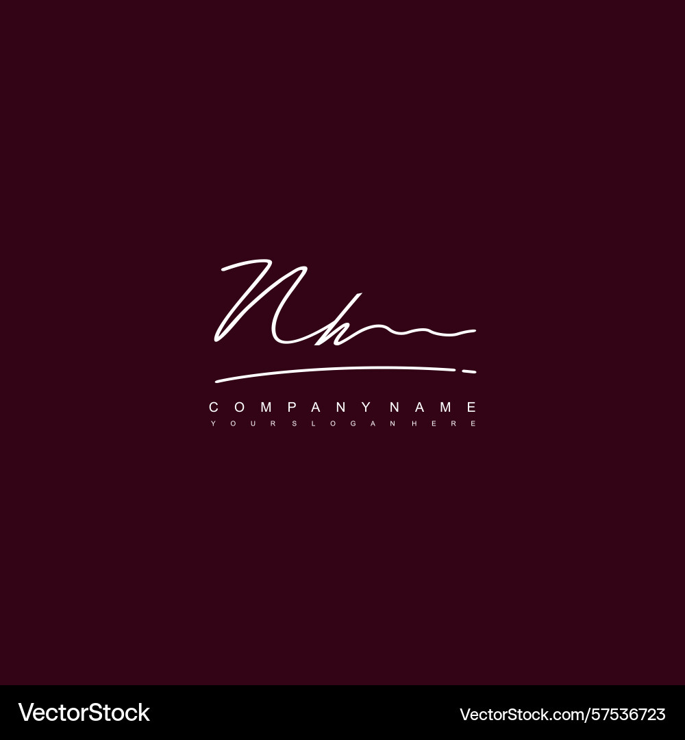 Signature style nh initial logos initials logo Vector Image