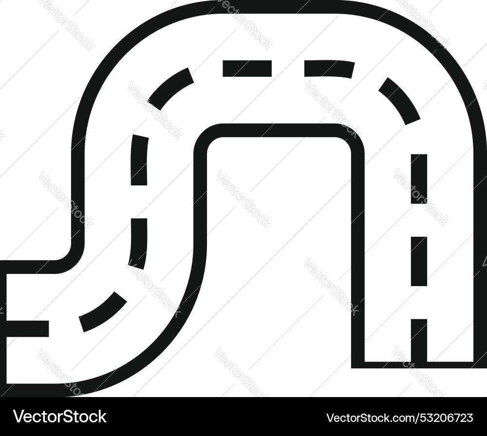 Winding road icon showing a path with turns Vector Image