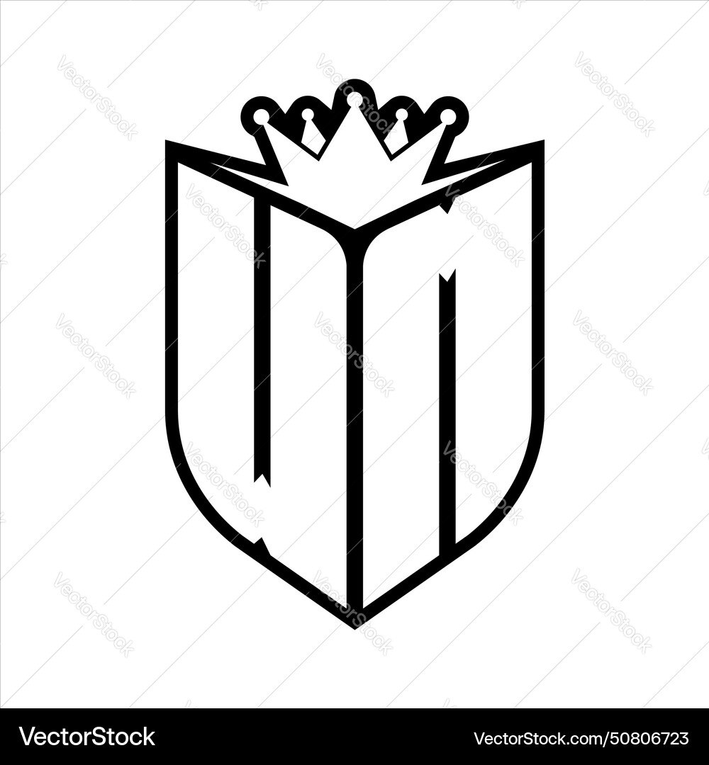 Wm letter bold monogram with shield shape Vector Image