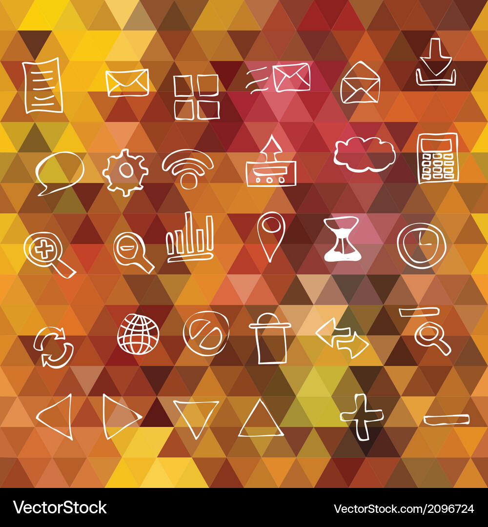 Background with triangles web icons Vector Image