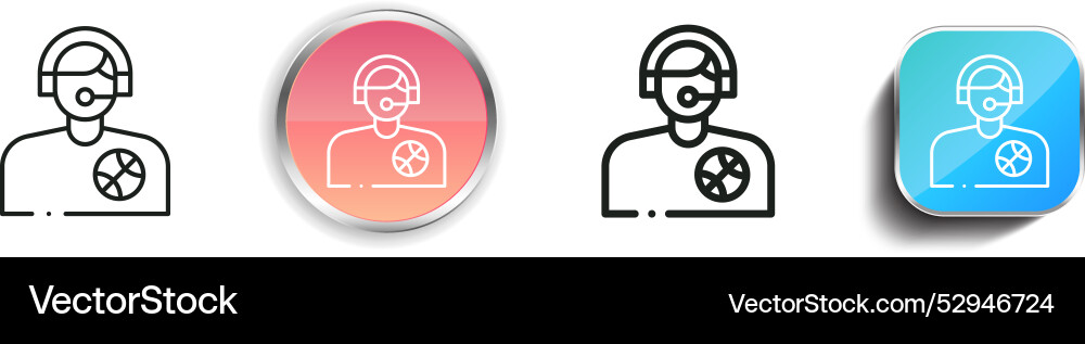 Commentator icon thin linear regular and button Commentator icon thin linear regular and button vector image