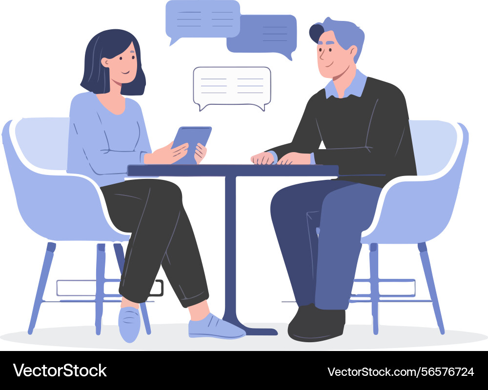 Design for business meeting interview in progress vector image