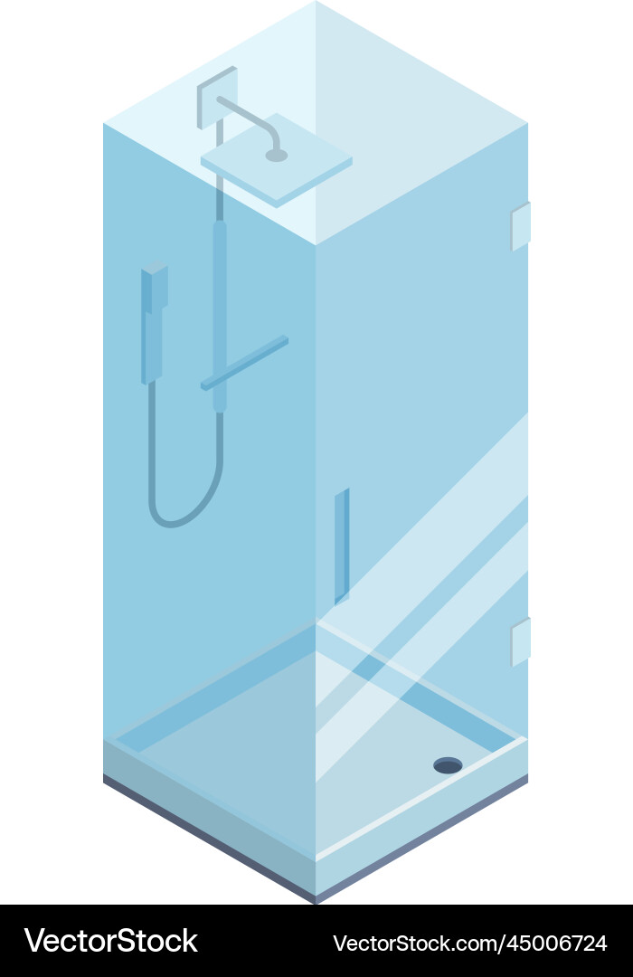 Dusche Kabine isometrische Ikone Glas Badezimmer Dusche Kabine isometrische Ikone Glas Badezimmer vektorbild