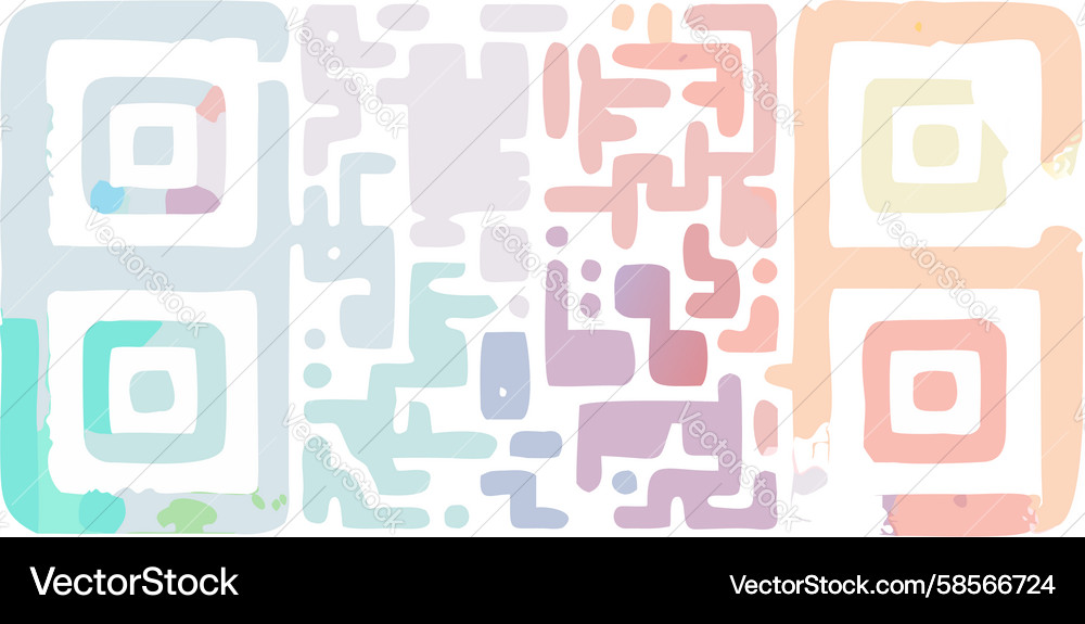 Dynamic QR Code Pattern - Modern Art Vector Image