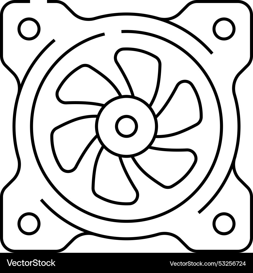 Fan computer part line icon Fan computer part line icon vector image