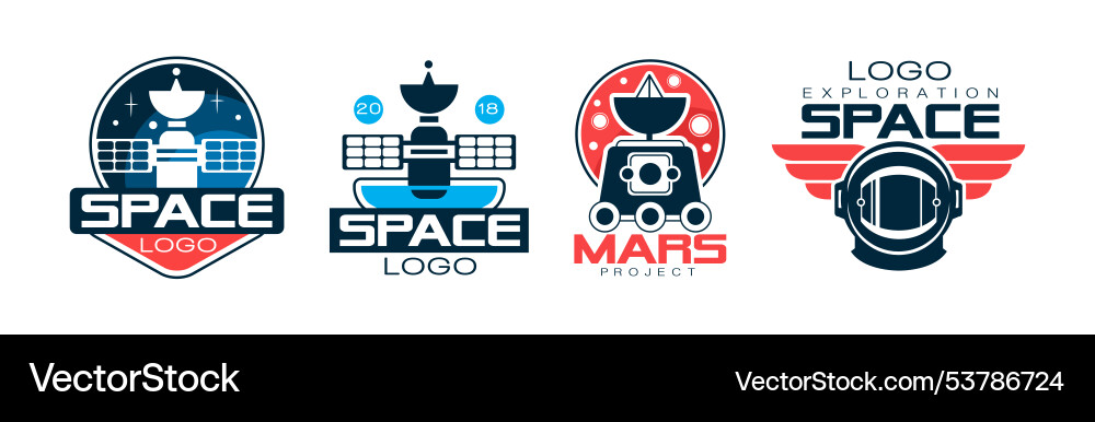 Mars and space project label badge design Mars and space project label badge design vector image