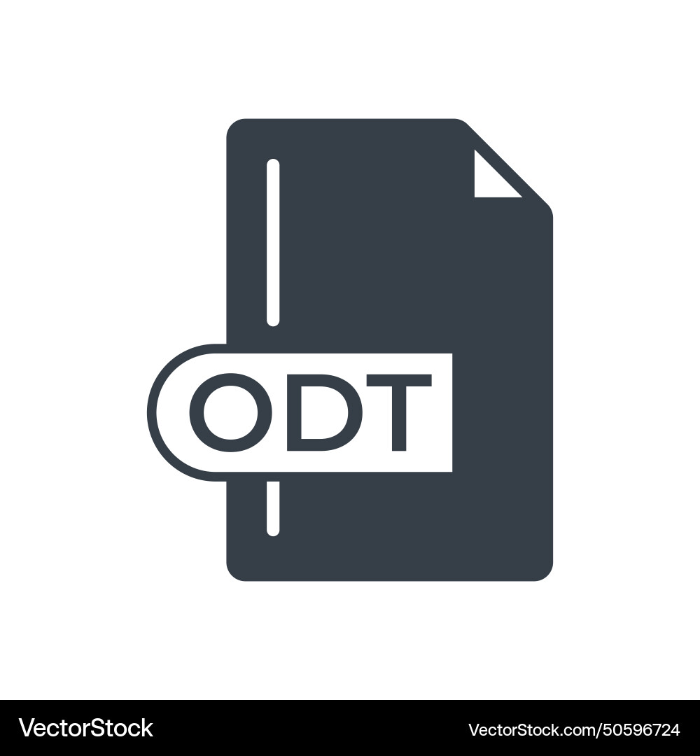 Odt file format icon extension filled vector image