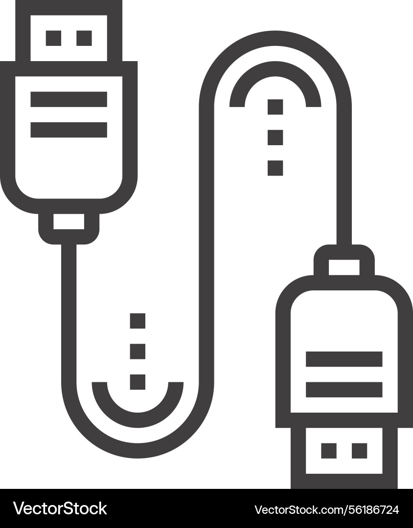 Plug-in flat line web icon Vector Image