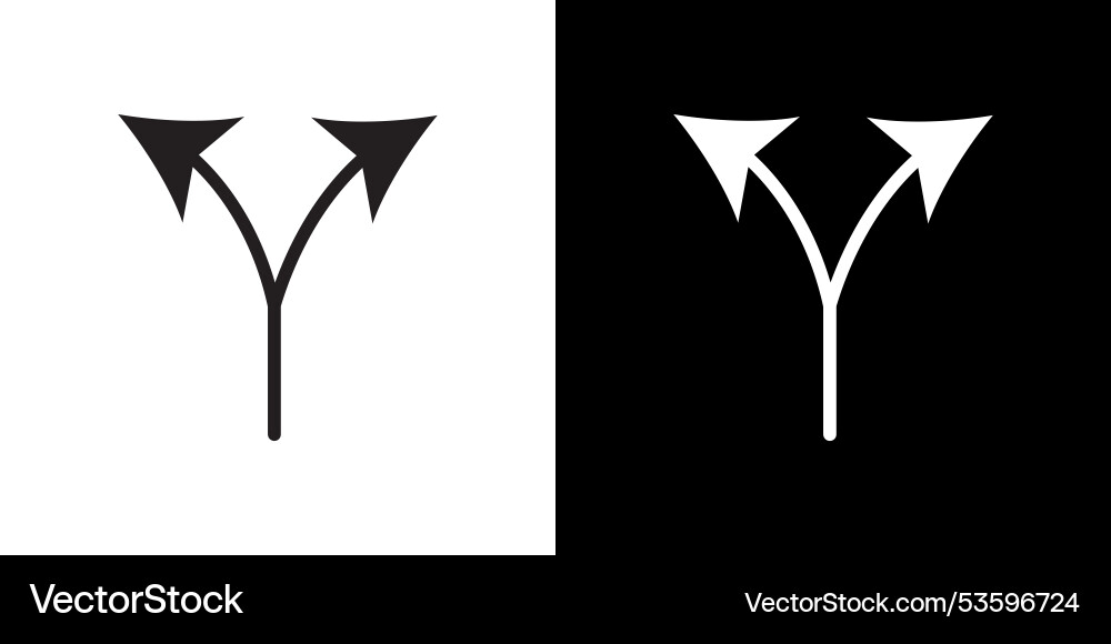 Separating arrow in two part icon isolated flat Separating arrow in two part icon isolated flat vector image