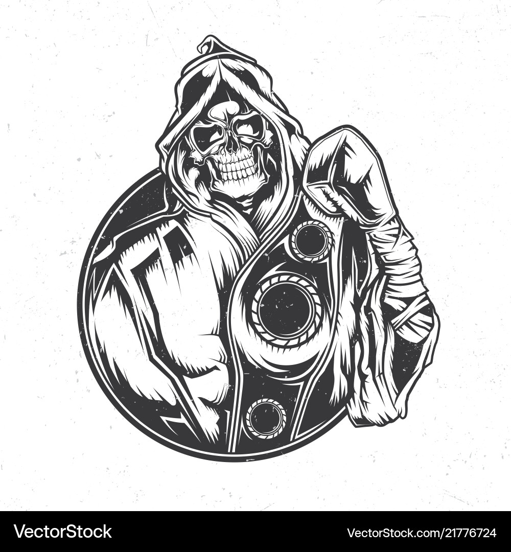 Skeleton Boxer Emblem vector image