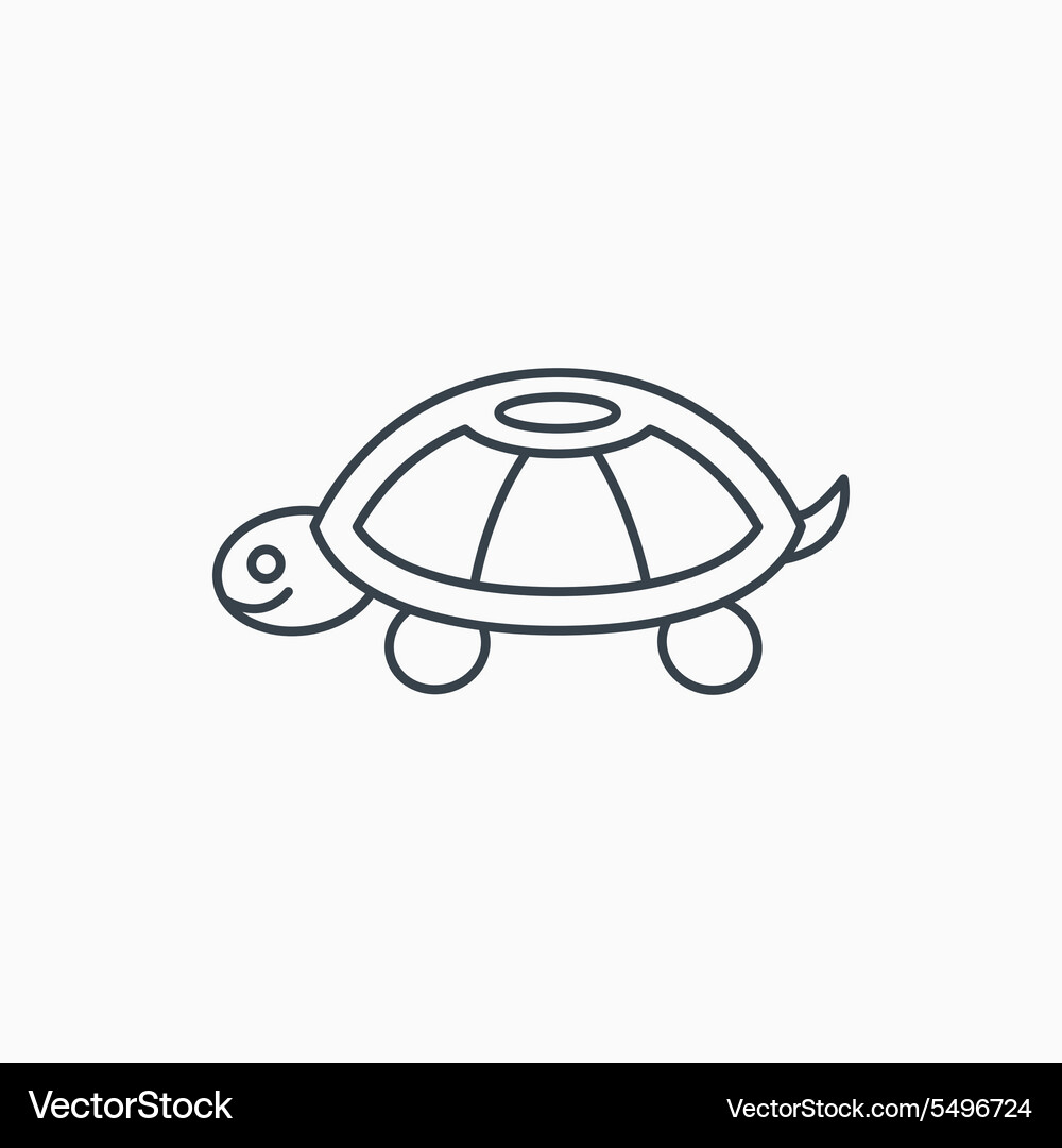 Turtle Shell Icon - Linear Outline Vector Image