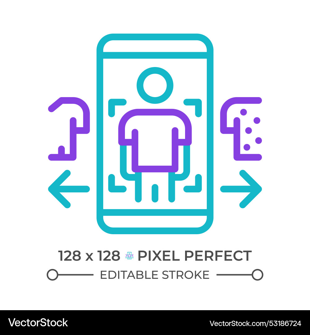 Virtual try on two color line icon Virtual try on two color line icon Vector Image