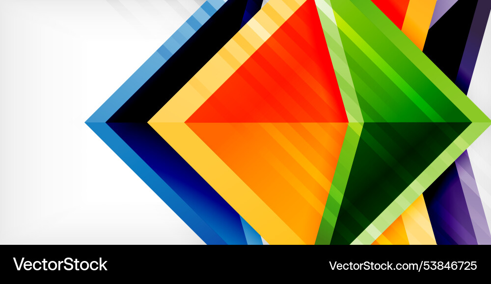 Abstract background color triangles and arrows Vector Image