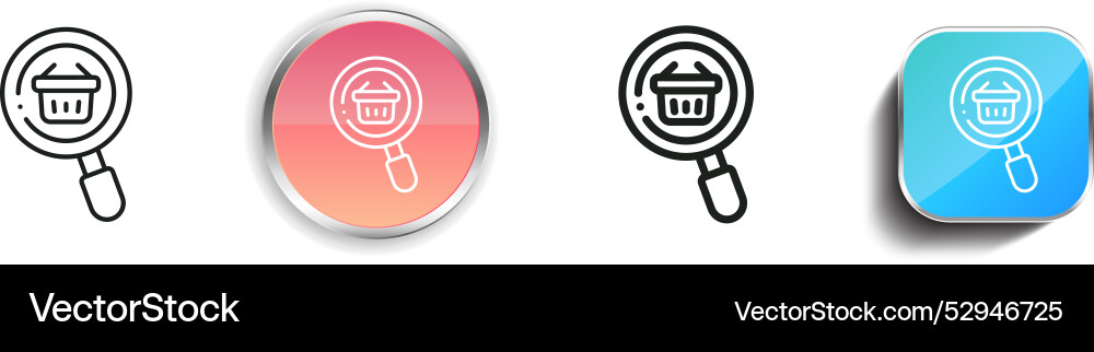 Commerce icon thin linear regular and button Vector Image
