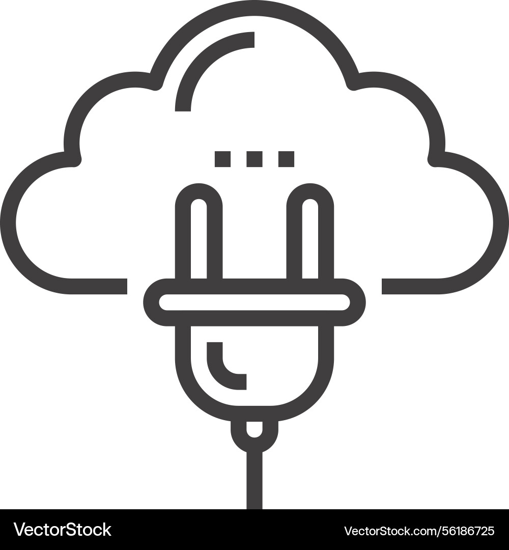 Connect to cloud flat line web icon Connect to cloud flat line web icon vector image