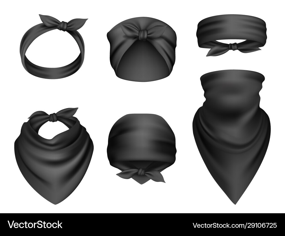 Headbands realistic sport clothes for head Headbands realistic sport clothes for head vector image