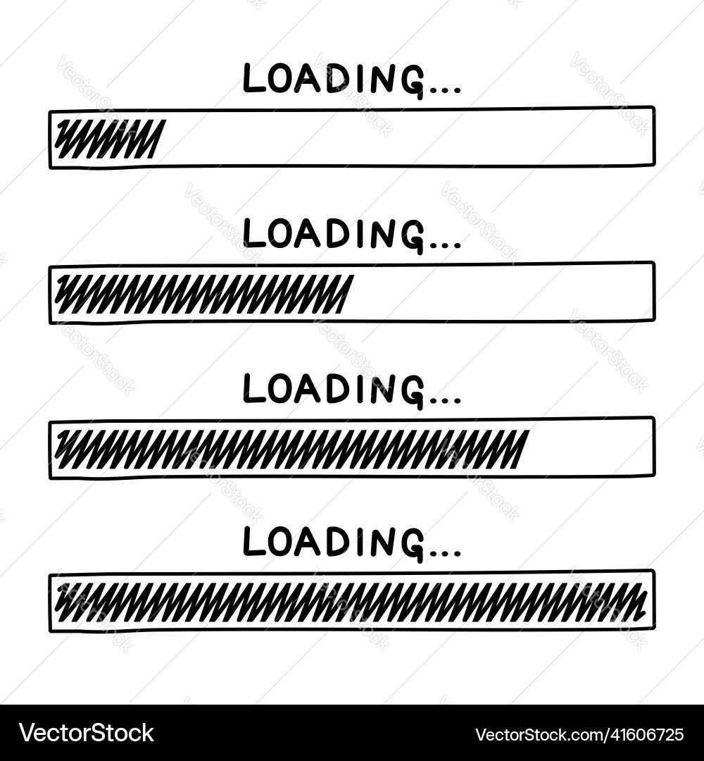 Loading Bar Sketch Speed Icon vector image