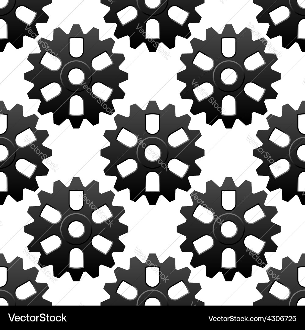 Mechanical seamless pattern with cogwheels vector image