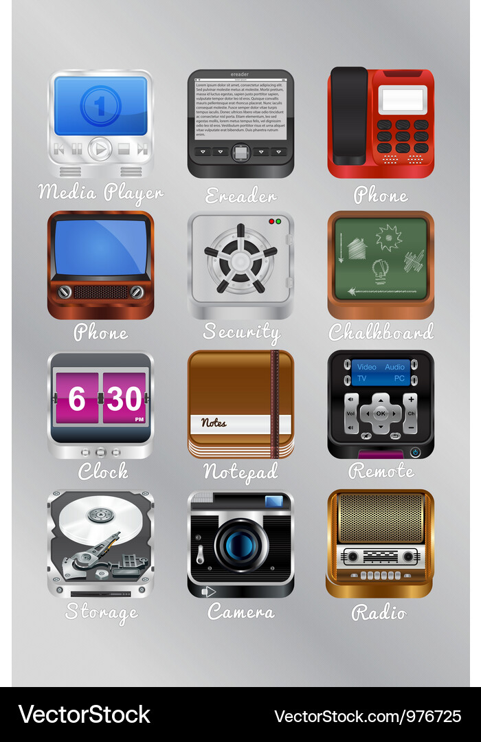 Mobile icons for your device Vector Image
