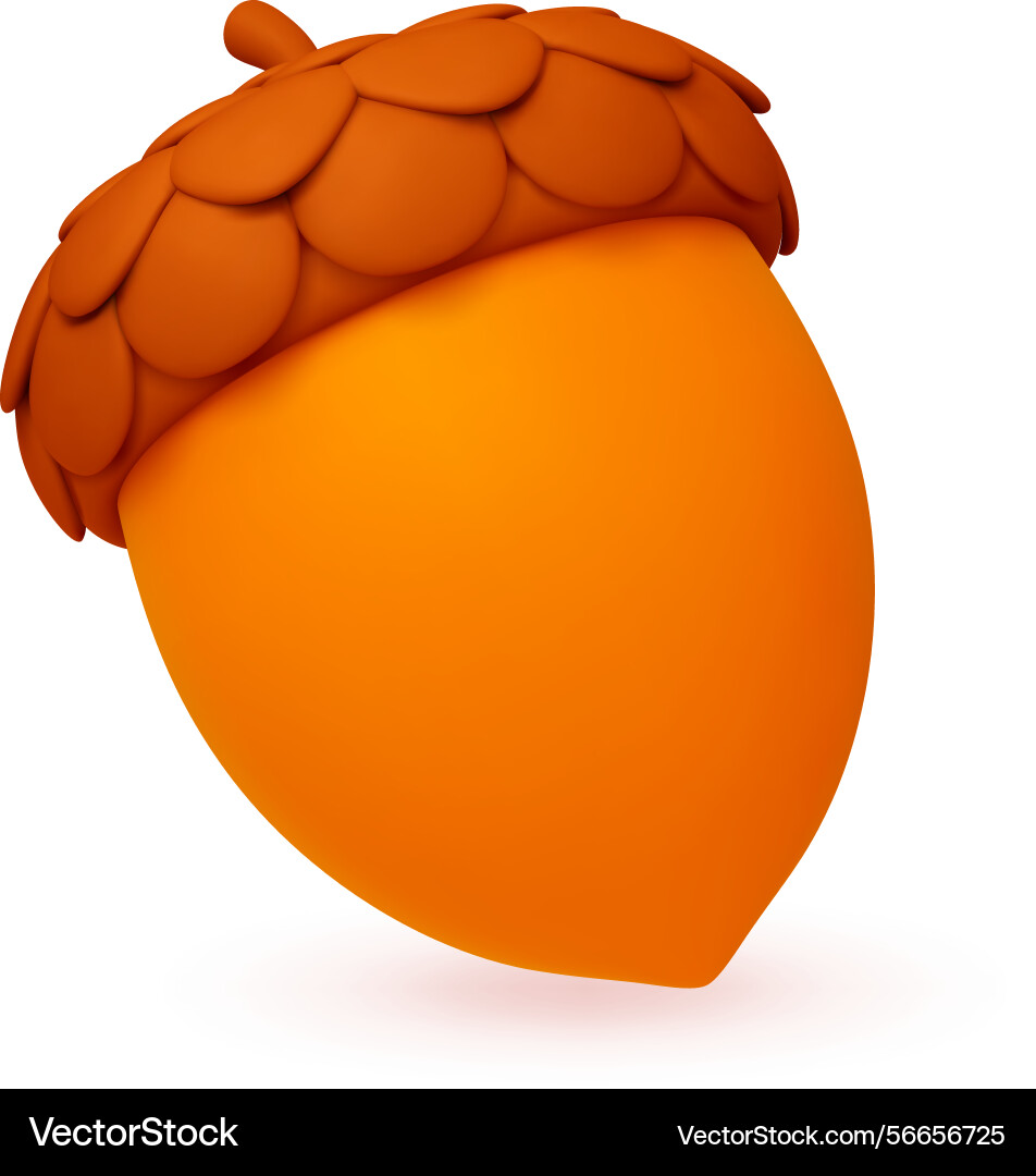 Realistic acorn 3d icon forest element Realistic acorn 3d icon forest element vector image