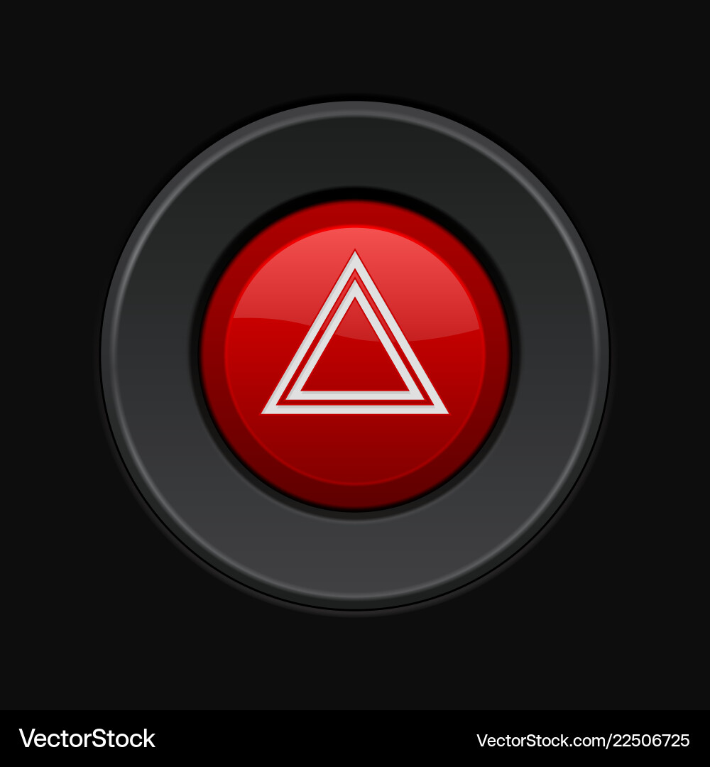Red Warning Button - Car Dashboard vector image