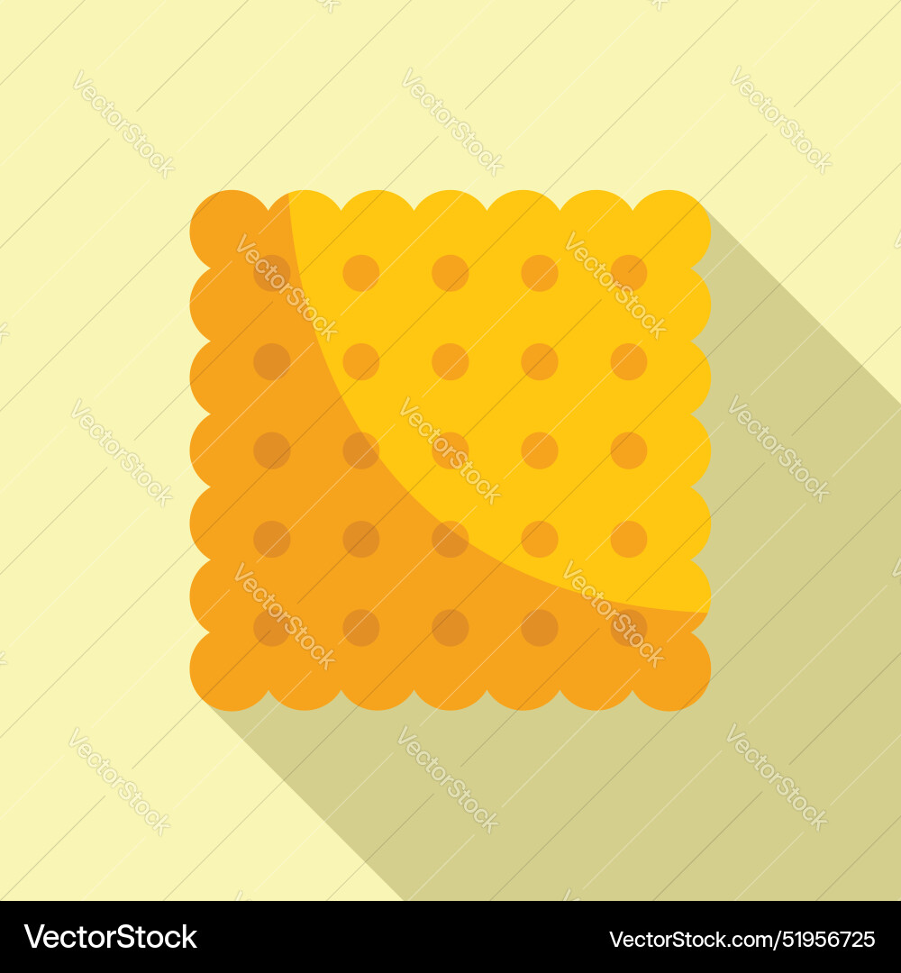 Square cracker with holes is lying on table Vector Image