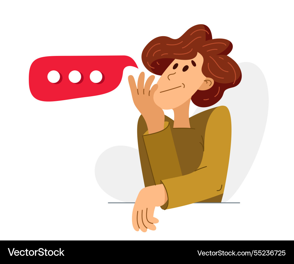 Young man thinking and solving some problem Young man thinking and solving some problem vector image