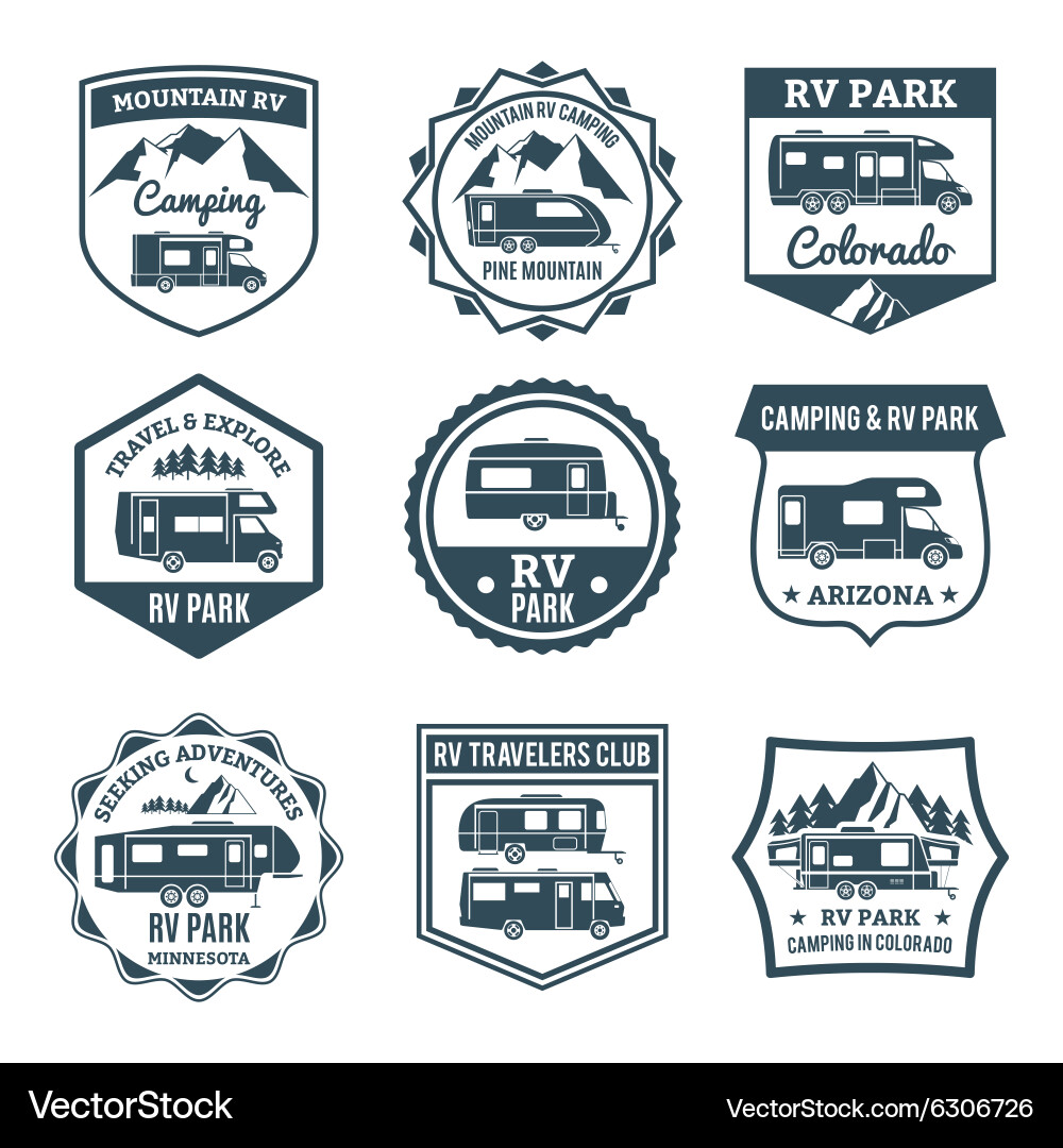 Camping & RV Emblems Vector Image