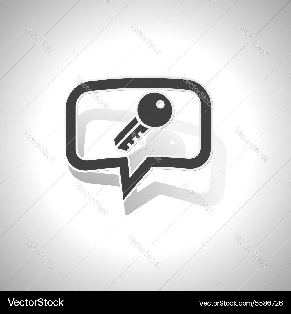 Curved key message icon Royalty Free Vector Image