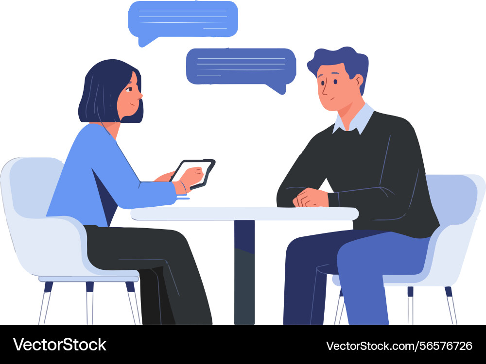 Design for business meeting interview in progress Design for business meeting interview in progress vector image