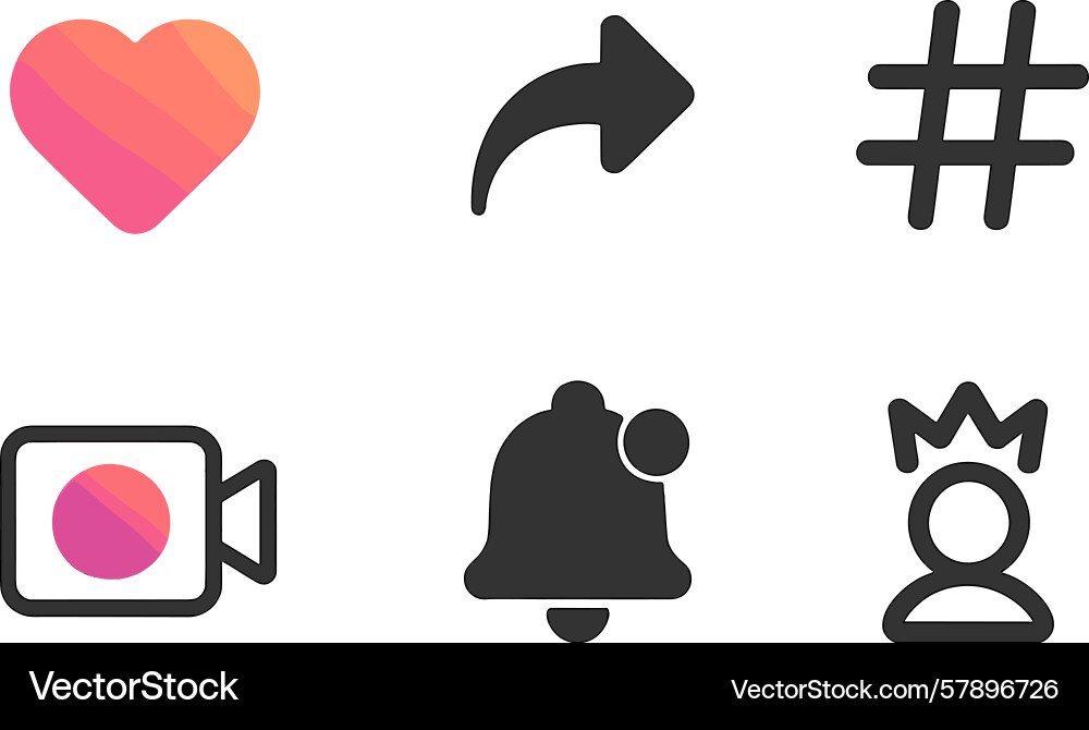 Multiple social media icons representing user vector image