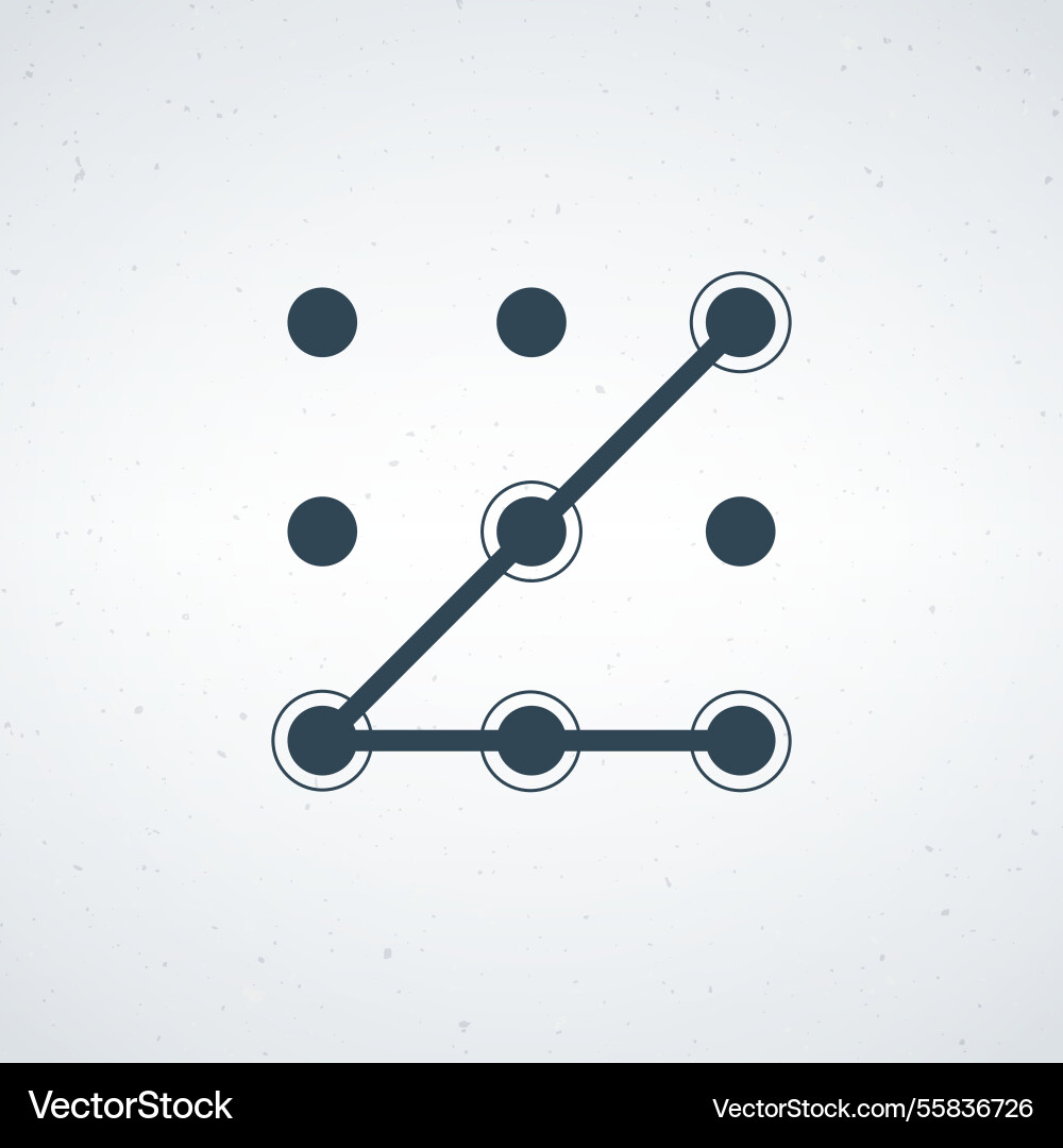 Pattern unlock icon dotplot password vector image