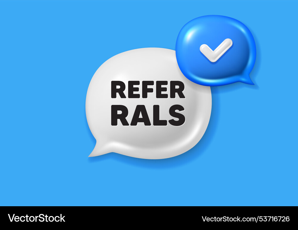 Referrals symbol referral program sign text box Referrals symbol referral program sign text box Vector Image