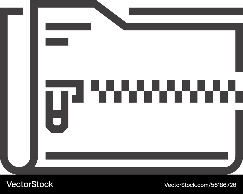 Zip folder flat line web icon Zip folder flat line web icon vector image