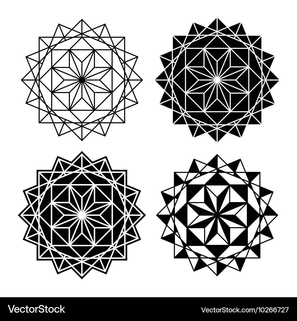 Geometric design single abstract pattern set vector image