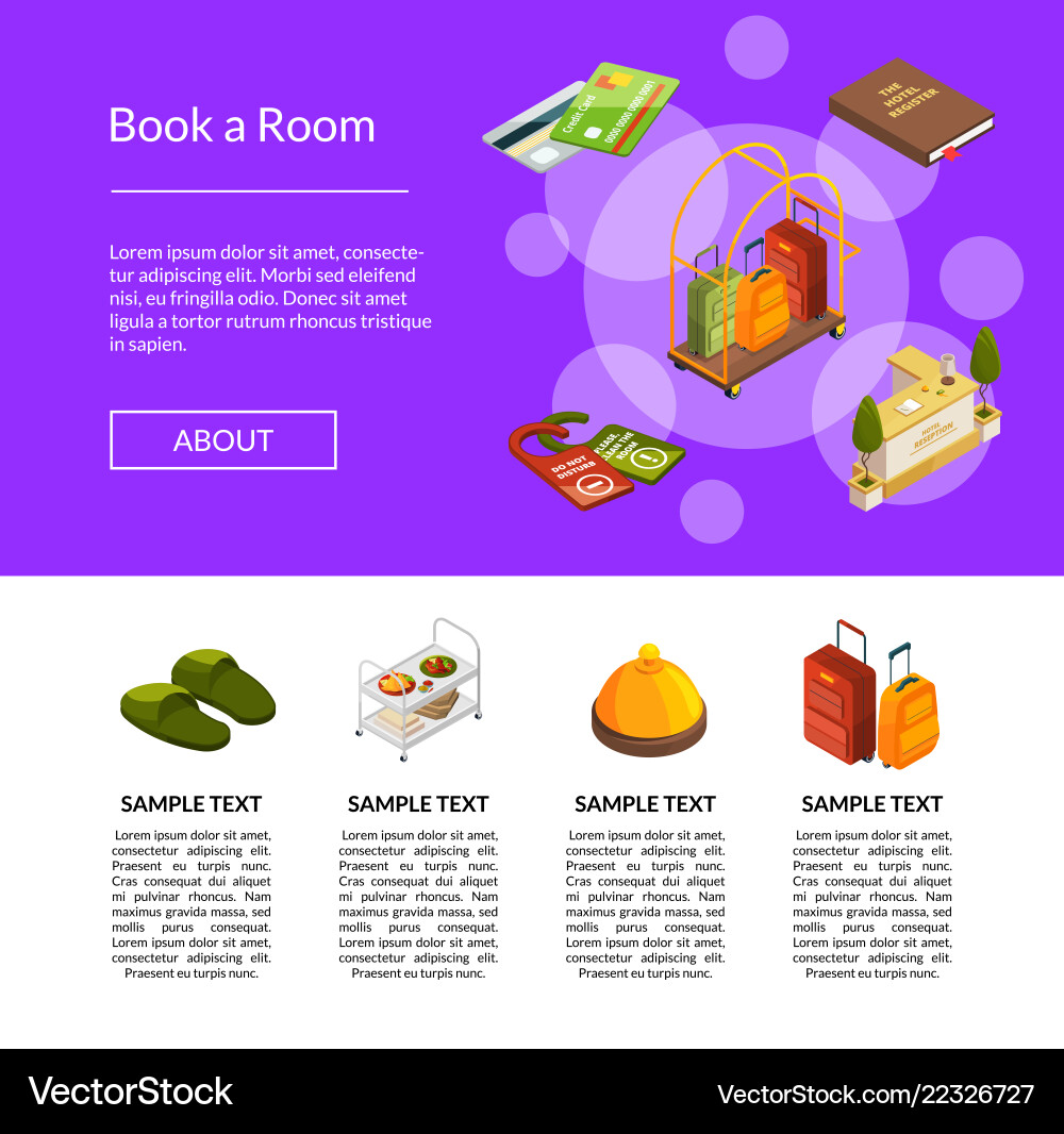 Isometric hotel icons template Isometric hotel icons template vector image
