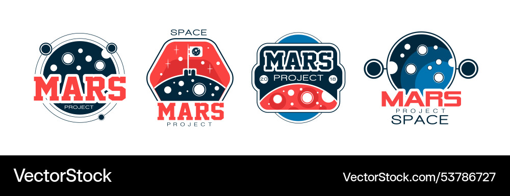 Mars and space project label badge design Mars and space project label badge design vector image