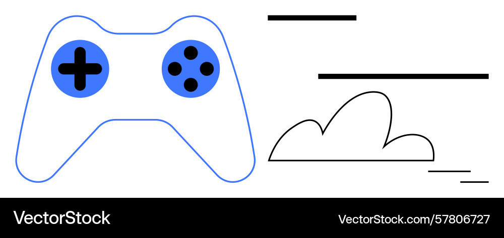 Minimalist game controller with cloud connectivity vector image