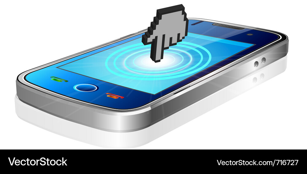 Mobile Phone with Cursor Icon Vector Image