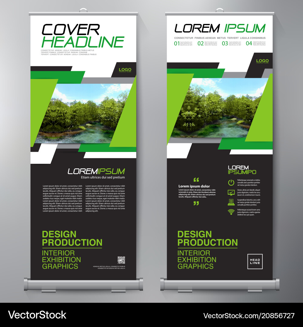 Roll Up Banner Stand Display Template vector image