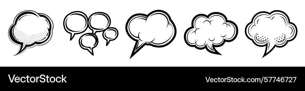 Set of speech bubbles template flat and line Set of speech bubbles template flat and line vector image