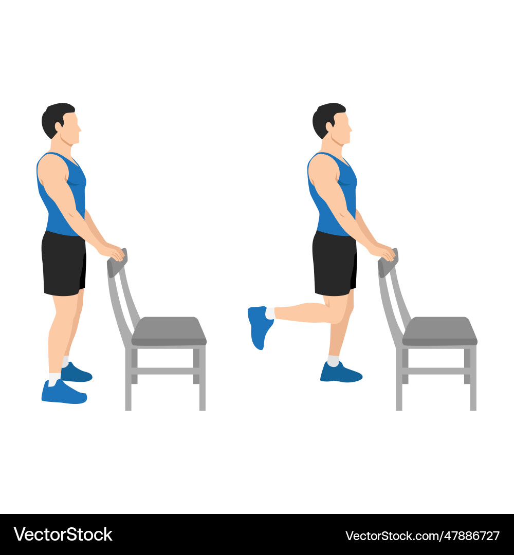 Standing Hamstring Curl Exercise vector image